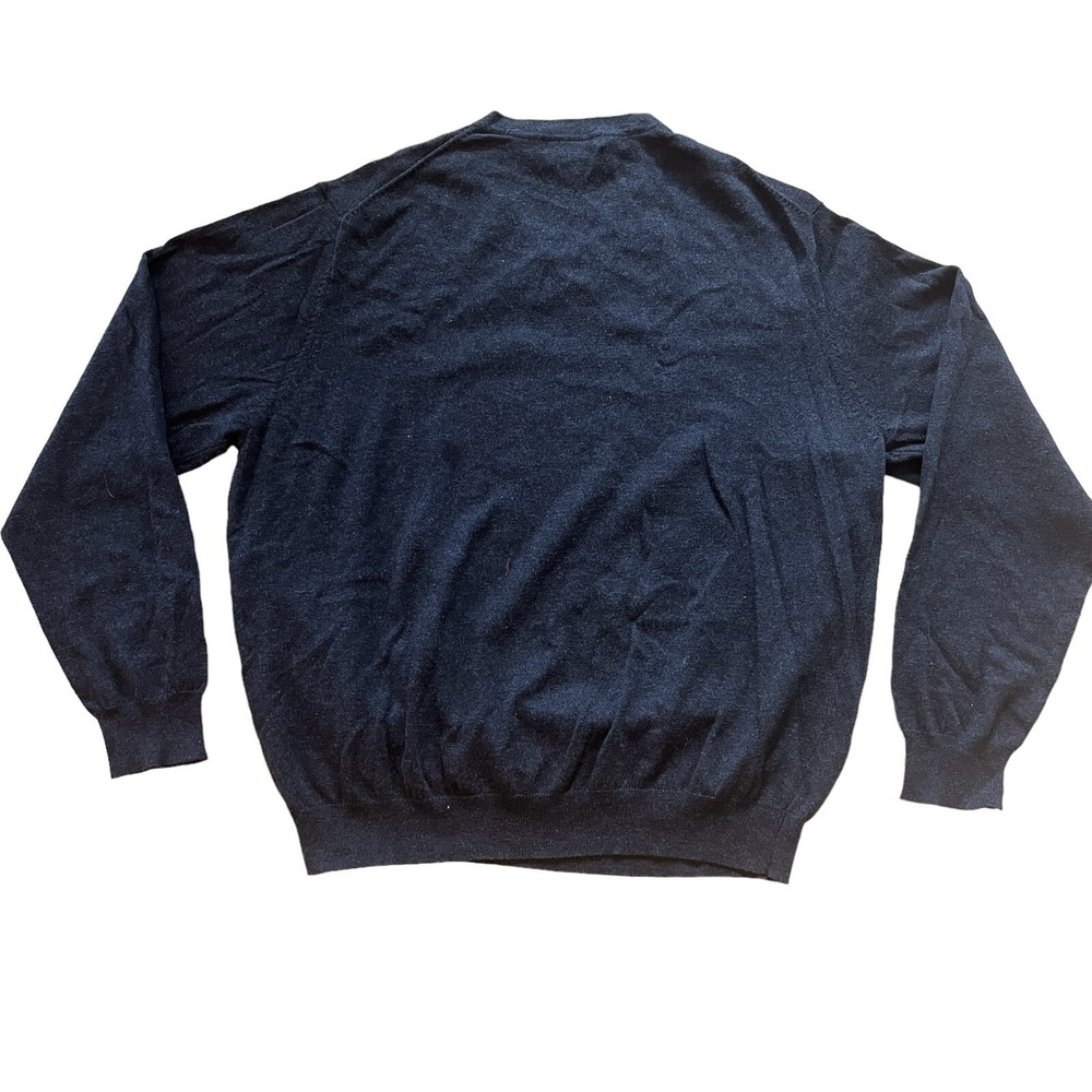 New Chatham Road Sweater Mens 2XL Gray Cotton Cashmere Blend V Neck Pullover - Picture 2 of 3